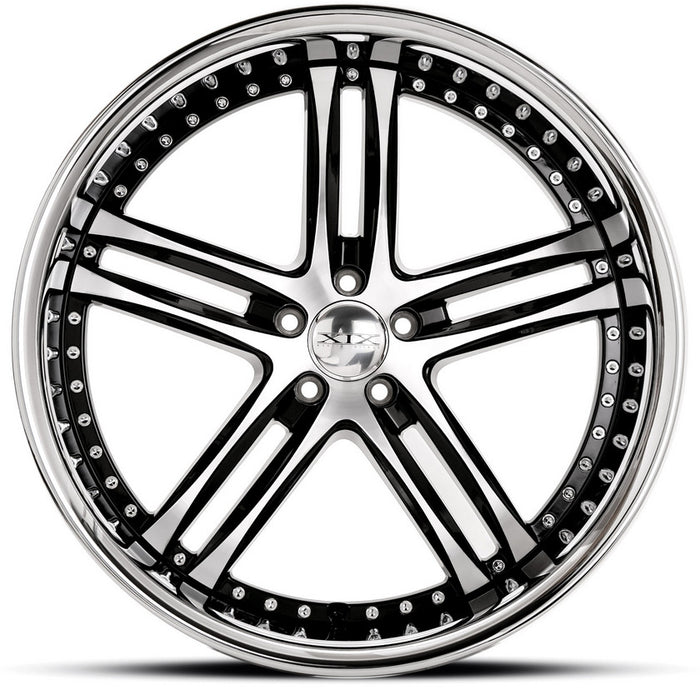 24" XIX x15 Wheels Gloss Black Machined with Stainless Steel Lip
