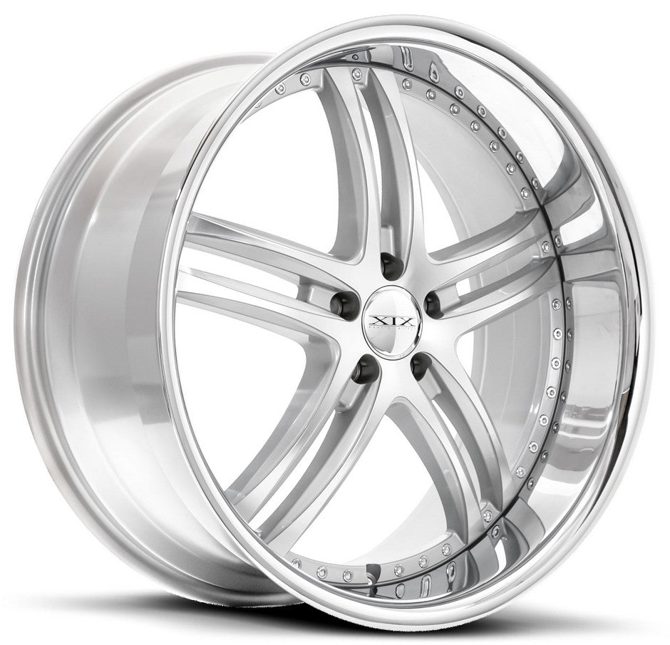 22" XIX x15 Wheels Silver Machined with Stainless Steel Lip