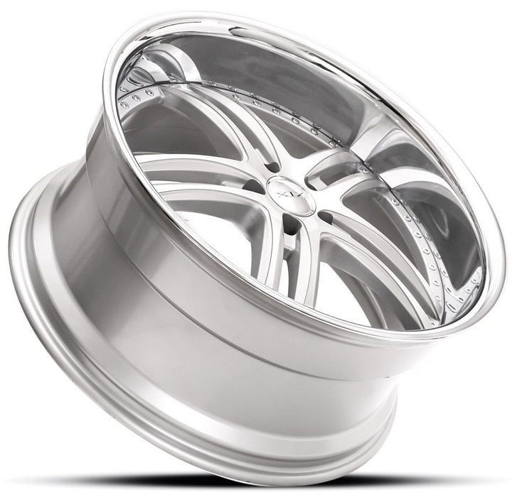 22" XIX x15 Wheels Silver Machined with Stainless Steel Lip