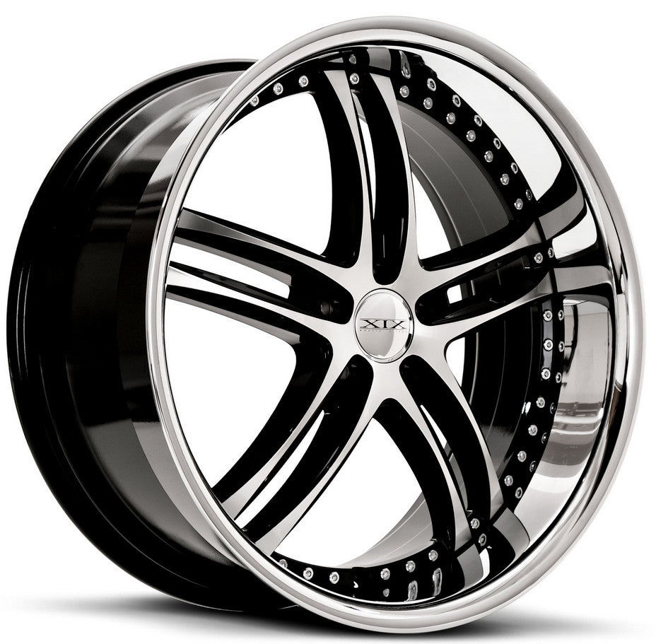 20" XIX x15 Wheels Gloss Black Machined with Stainless Steel Lip